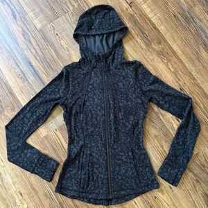 Lululemon Define Hoodie Women‎ 4 Black Grey Wild Thing Camo Full Zip Jacket Gym